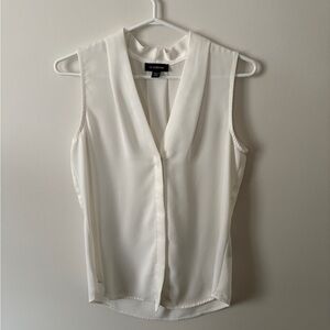 White Sleeveless Blouse Le Chateau